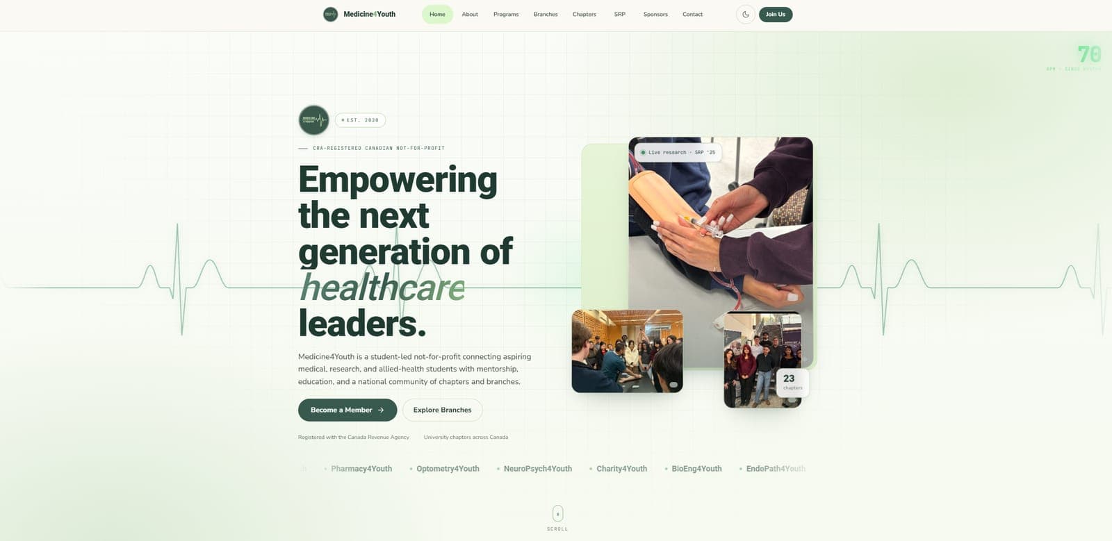Medicine4Youth homepage hero